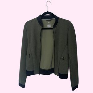 Adidas Climalite Army Green Zip Up Varsity Jacket (Small)